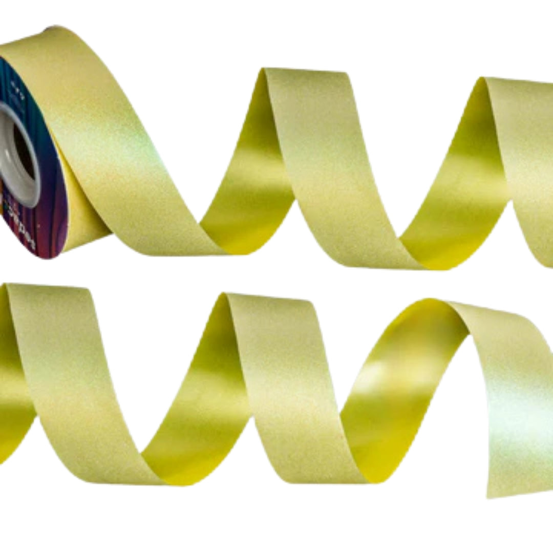 Listón glitter iridiscente - Amarillo