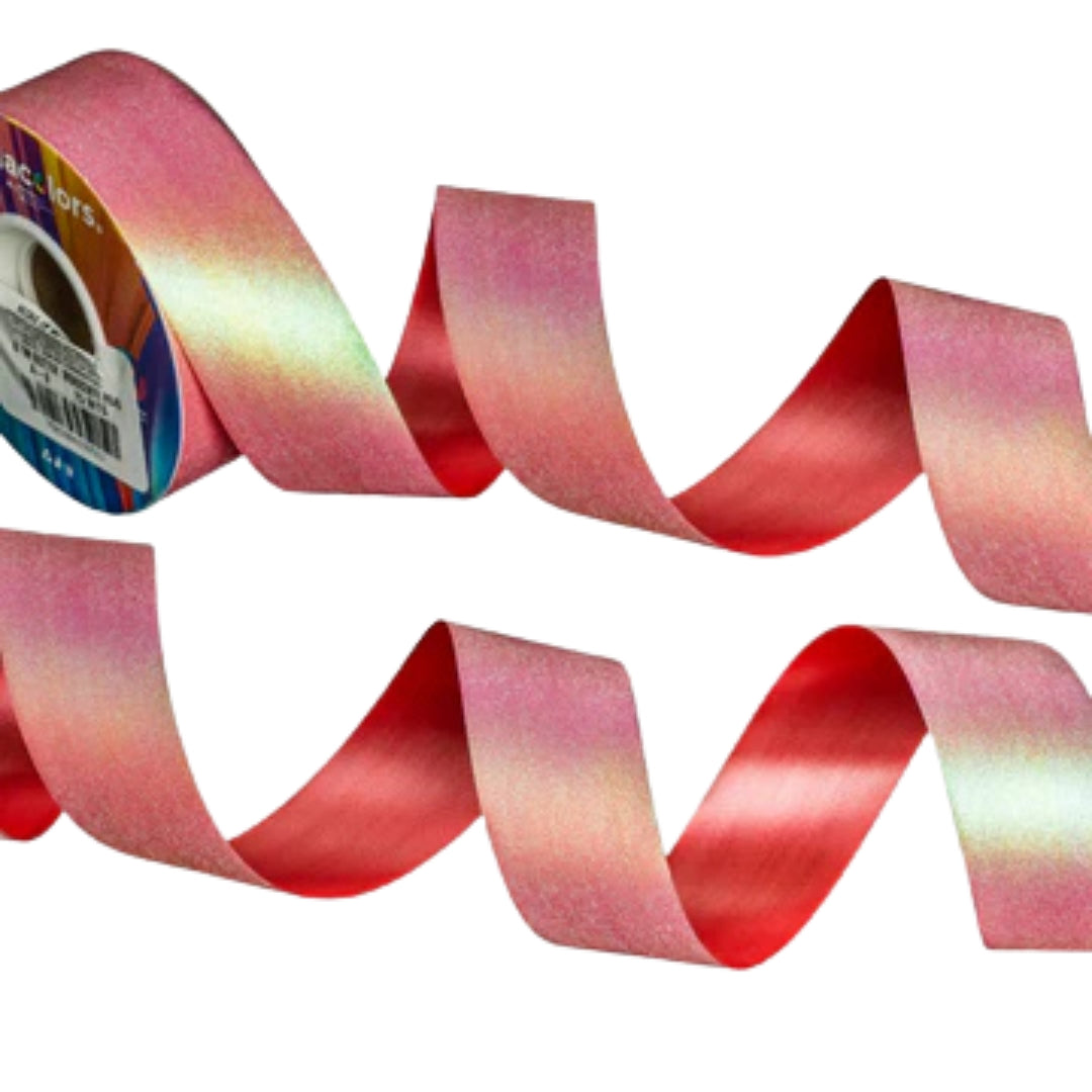 Listón glitter iridiscente - rojo