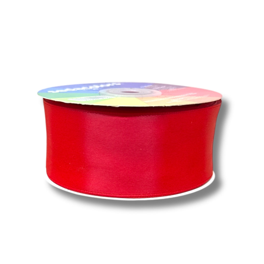 Listón satinado mate 3.8 cm - rojo