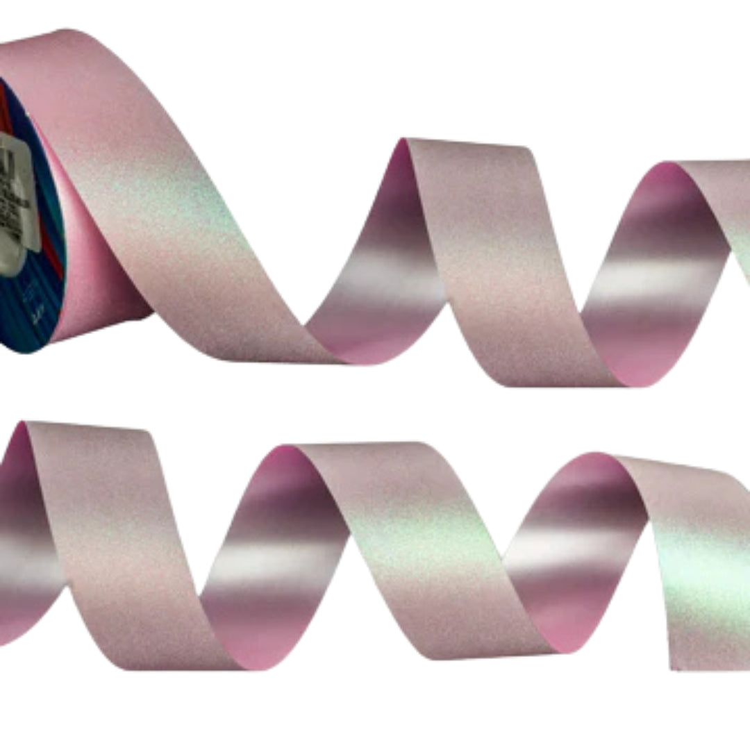 Listón glitter iridiscente - rosa claro