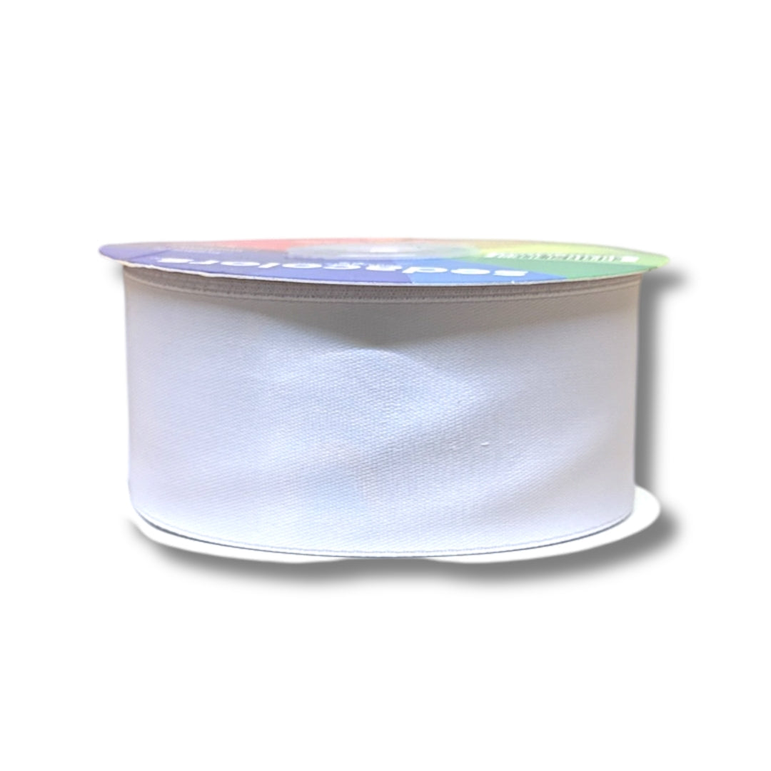 Listón satinado mate 3.8 cm - blanco