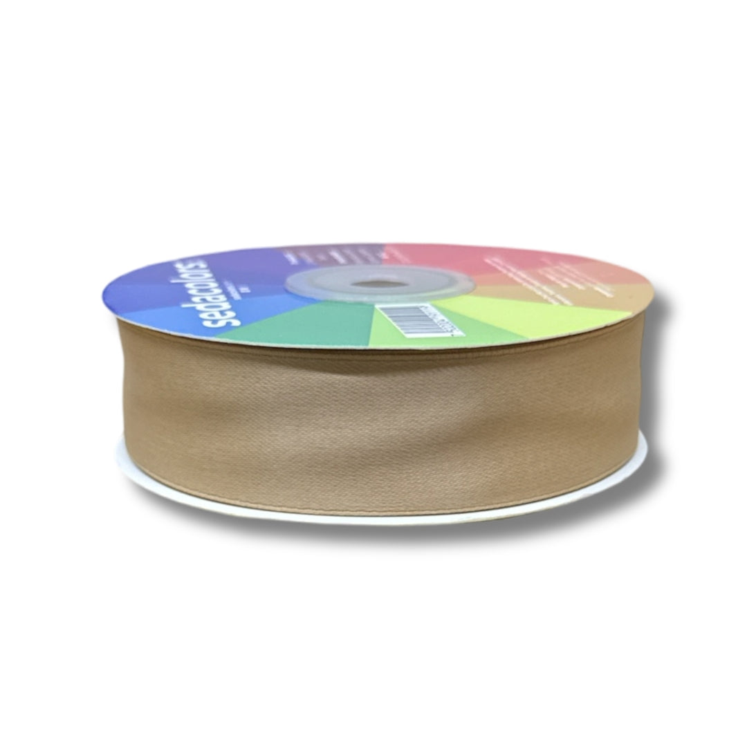 Listón satinado mate 2.5 cm - cafe latte