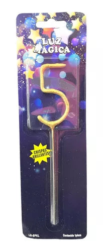 Velas Número Chispas Brillantes