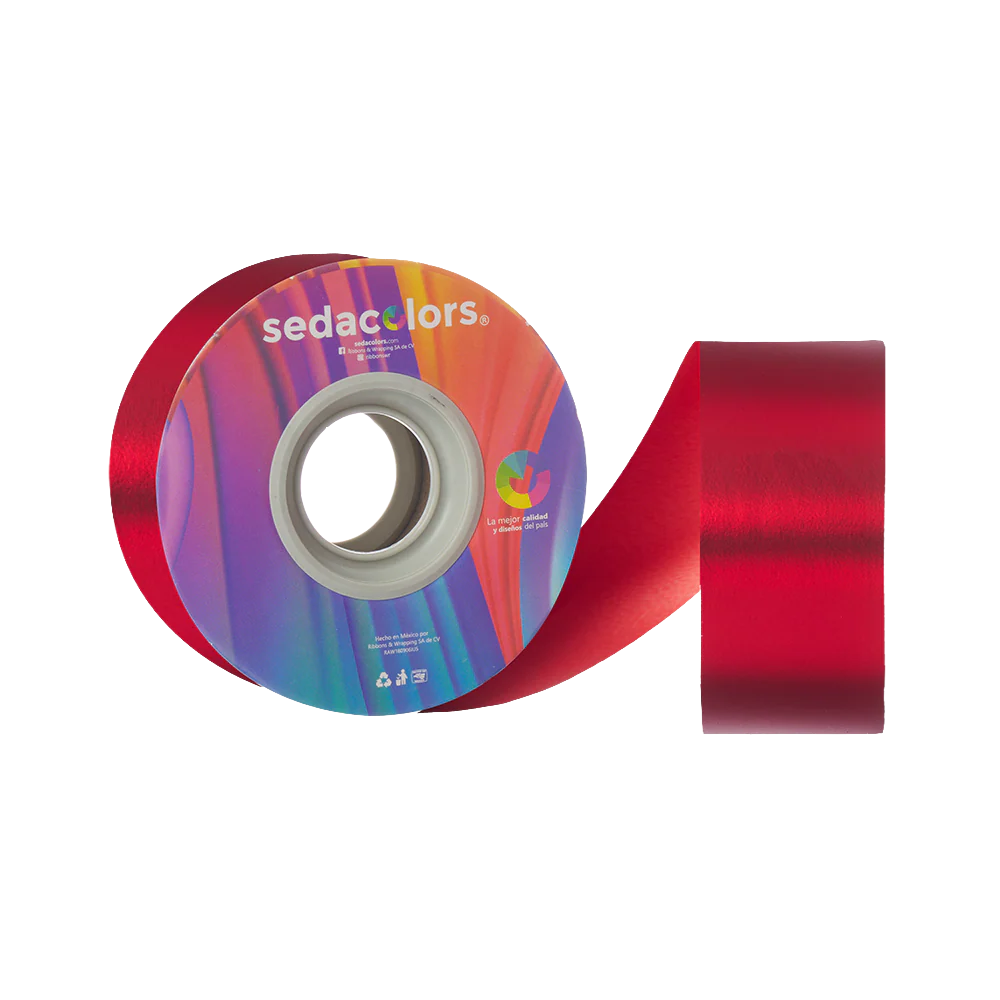 Listón Silky Metal - Rojo