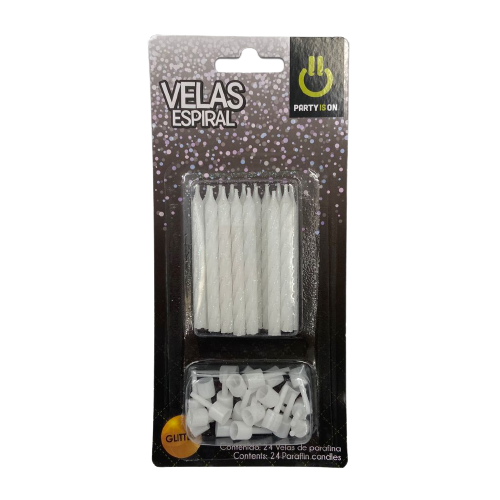 Velas Espiral Surtido Glitter