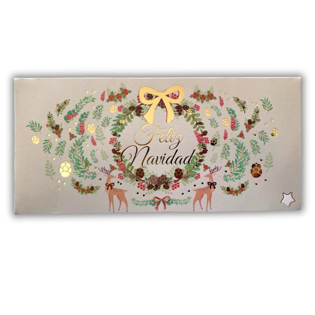Sobres para dinero metalizado (5 pz) - navidad