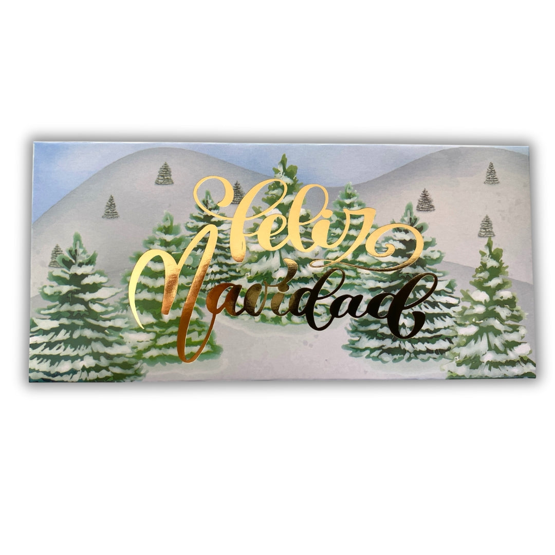 Sobres para dinero metalizado (5 pz) - navidad