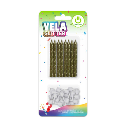 Velas Espiral Surtido Glitter