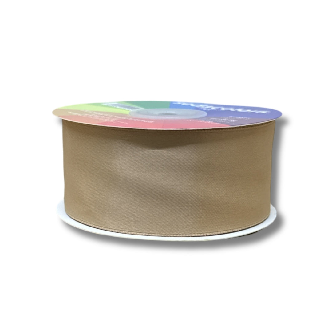Listón satinado mate 3.8 cm - cafe latte