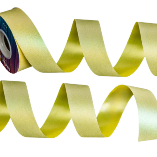 Listón glitter iridiscente - Amarillo