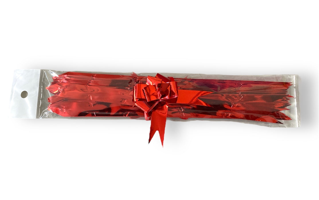 Moño Mágico Metálico Rojo