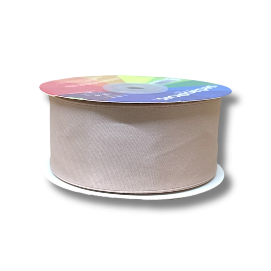 Listón satinado mate 3.8 cm - rosa palo
