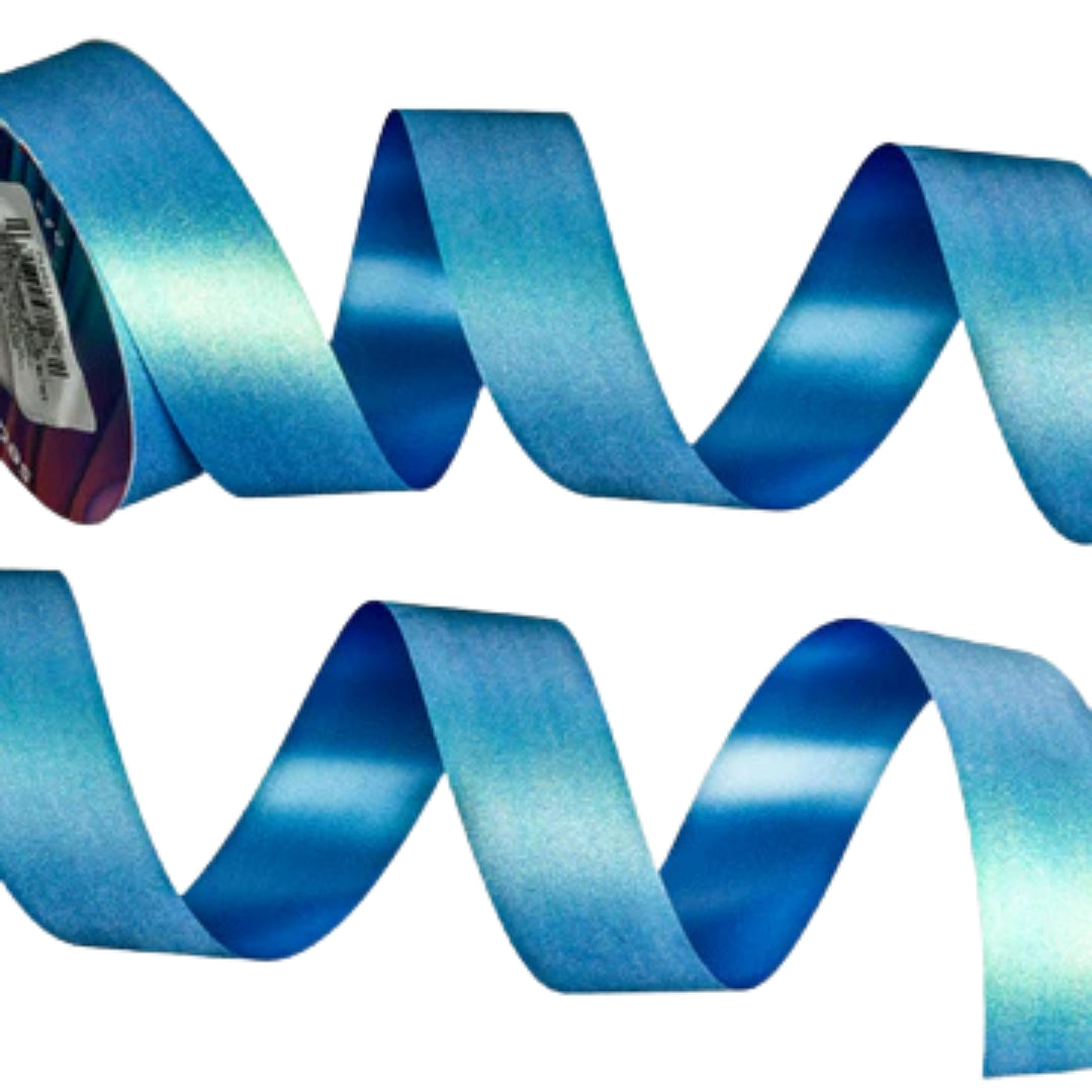 Listón glitter iridiscente - turquesa