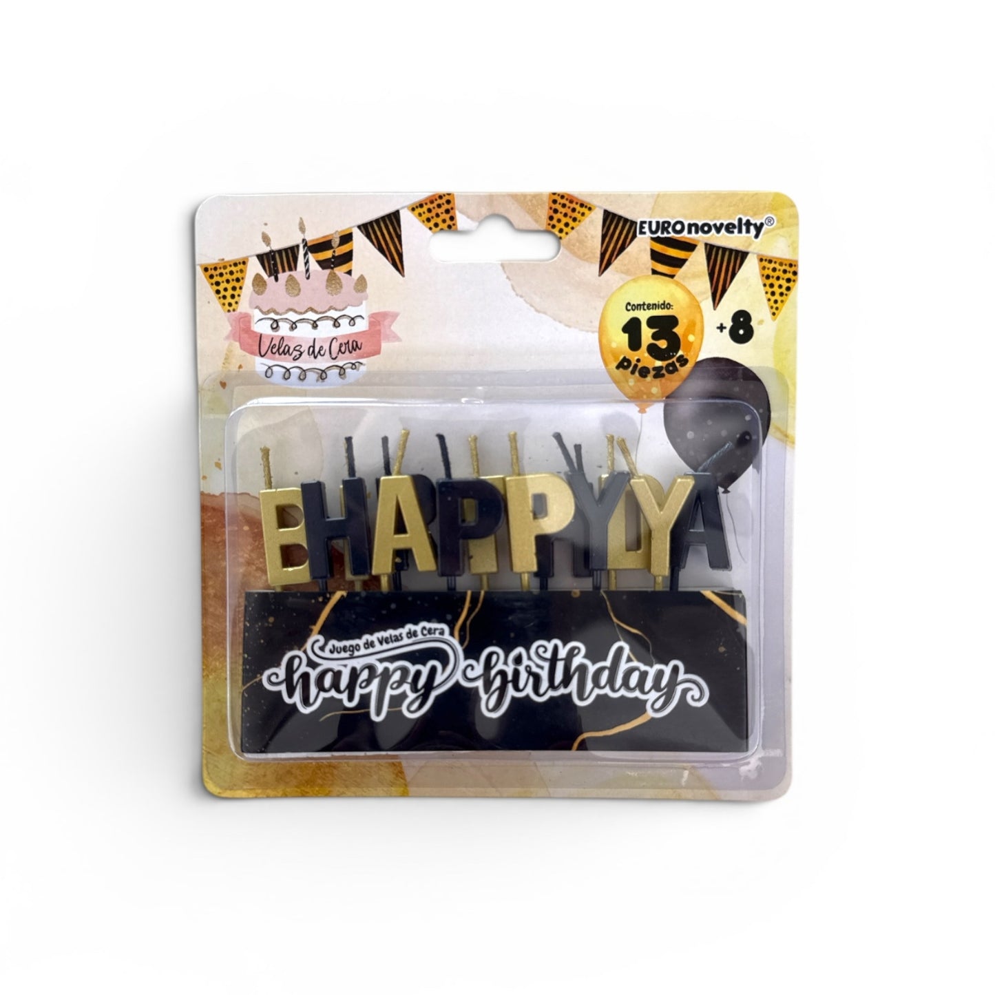 Velas Happy Birthday - Oro negro