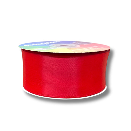 Listón satinado mate 3.8 cm - rojo
