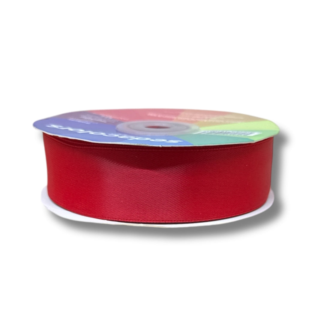 Listón satinado mate 2.5 cm - rojo