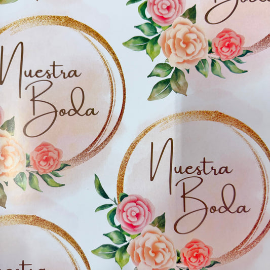 Papel de regalo en pliego - Boda (25 pliegos)