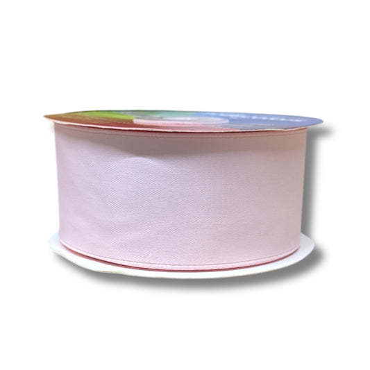 Listón satinado mate 3.8 cm - rosa bebé