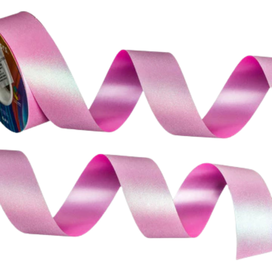 Listón glitter iridiscente - rosa mexicano