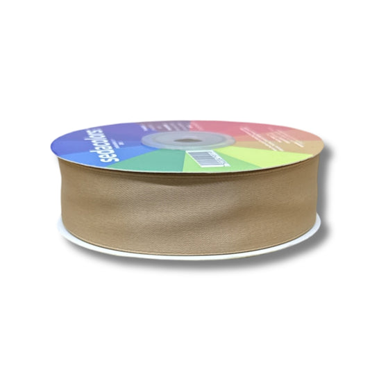 Listón satinado mate 2.5 cm - cafe latte