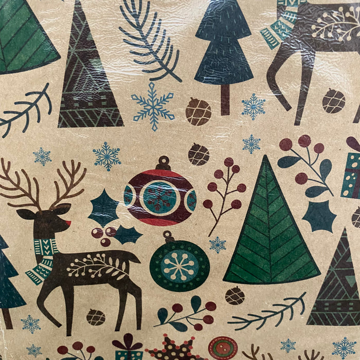 Papel de Regalo Navidad 76 ( 25 Pliegos Papel Kraft)