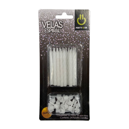 Velas Espiral Surtido Glitter