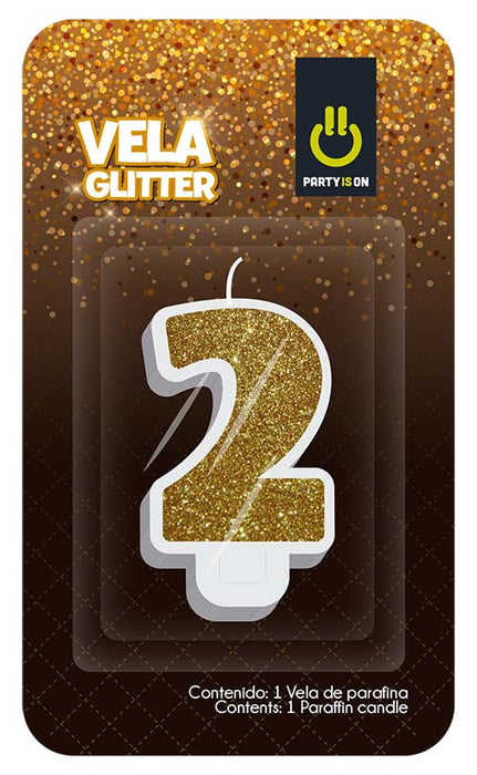 Velas Glitter Dorado