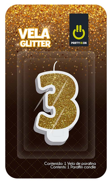 Velas Glitter Dorado