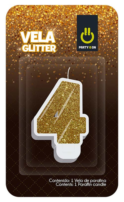 Velas Glitter Dorado