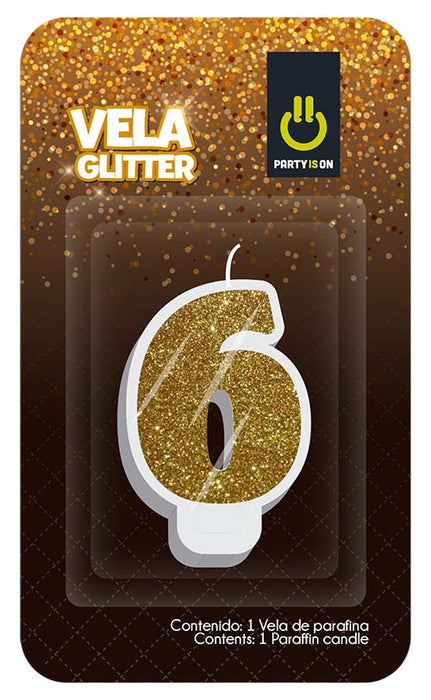 Velas Glitter Dorado