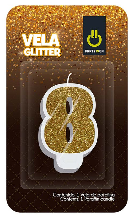 Velas Glitter Dorado