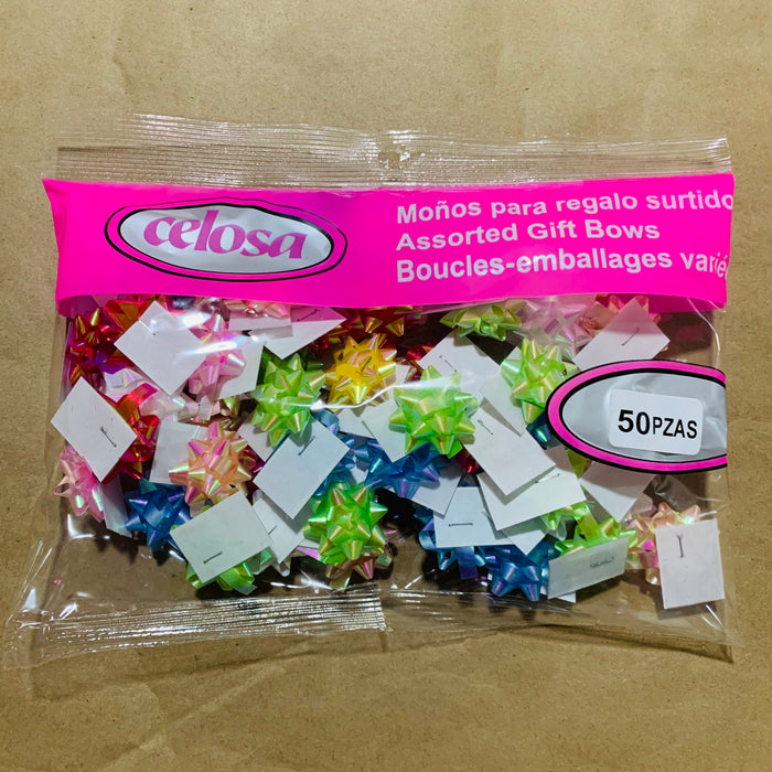 Moño Para Regalo Estrella Micro Nacar