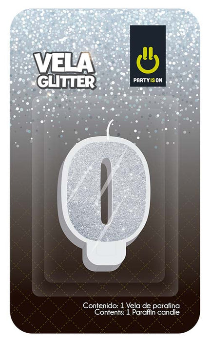 Velas Glitter Plata