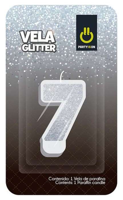Velas Glitter Plata