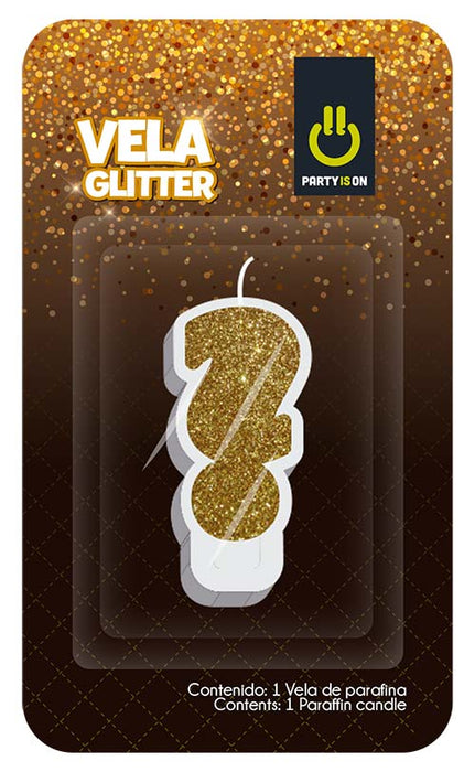 Velas Glitter Dorado