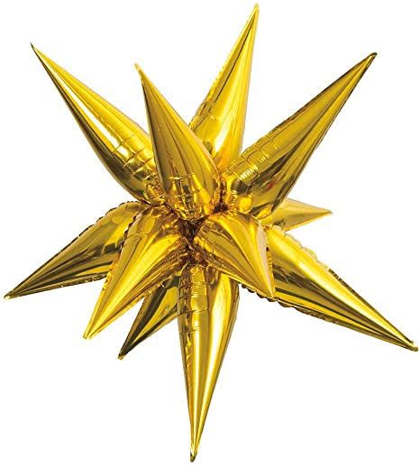 Globo Estrella 3D Dorado